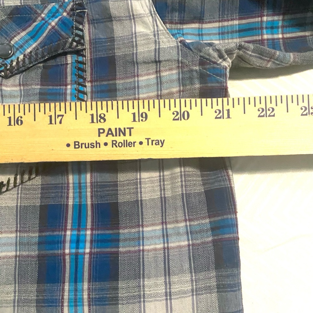 Men's Blue Plaid Shirt - Picture 4 of 6